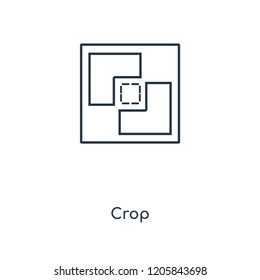 Crop concept line icon. Linear Crop concept outline symbol design. This simple element illustration can be used for web and mobile UI/UX.