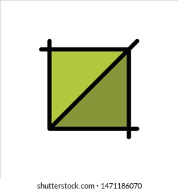 Crop, Design, Tool  Flat Color Icon. Vector icon banner Template. Vector Icon Template background
