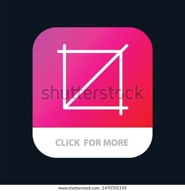 Crop, Design, Tool Mobile\
App Button. Android and IOS Line Version. Vector Icon Template\
background