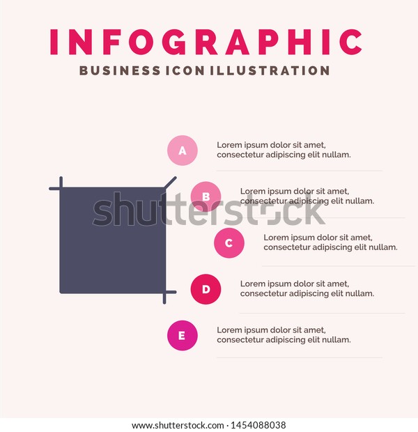 Crop, Design, Tool Solid Icon Infographics 5\
Steps Presentation\
Background