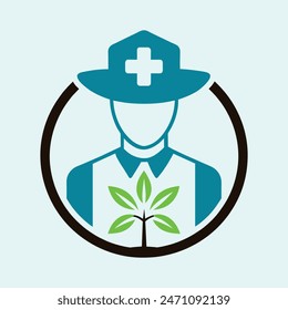 Crop doctor agriculturalist plant botany agriculture logo