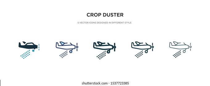 crop duster icon in different style vector illustration. two colored and black crop duster vector icons designed in filled, outline, line and stroke style can be used for web, mobile, ui