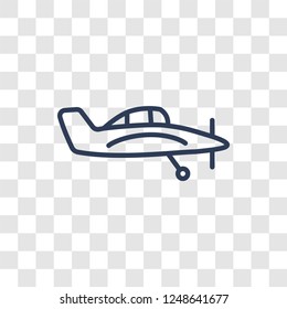 crop duster icon. Trendy linear crop duster logo concept on transparent background from Transportation collection
