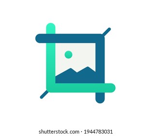 crop edit resize single isolated icon with gradient style