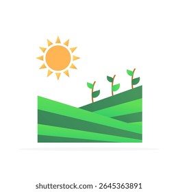 Crop field icon, colored flat vector. Modern and minimalist design.