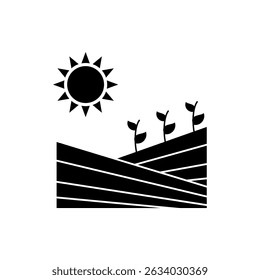 Icono de campo de cultivo, Vector moderno aislado sobre fondo blanco.