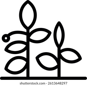 Crop Field Line Vector Icon Design