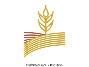 Crop fields icon with wheat.