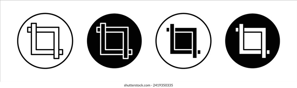 Crop flat line icon set. Crop Thin line illustration vector