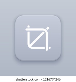 Crop, frame button, best vector on a gray background