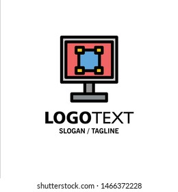 Crop, Graphics, Design, Program, Application Business Logo Template. Flat Color. Vector Icon Template background