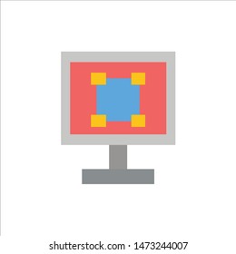Crop, Graphics, Design, Program, Application  Flat Color Icon. Vector icon banner Template