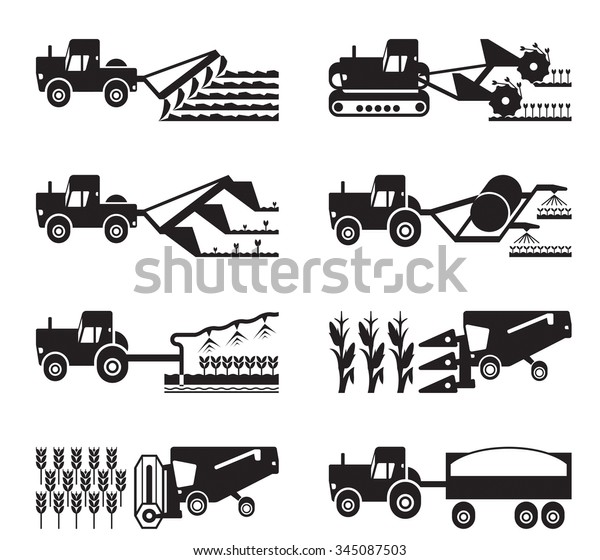 Crop Growing Harvesting Agriculture Vector Illustration Stock Vector 