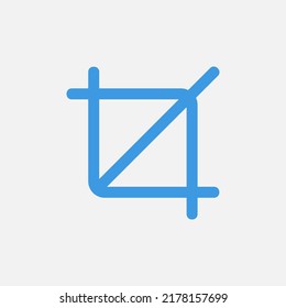 Crop icon in blue style about text editor, use for website mobile app presentation