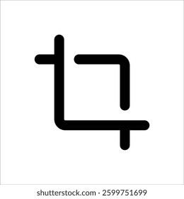 A crop icon for cutting or resizing images in graphic editors.