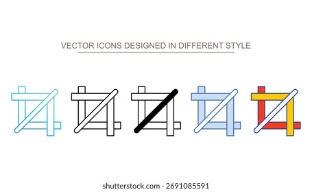 Symboldesign mit weißem Hintergrund zuschneiden, Stockgrafik