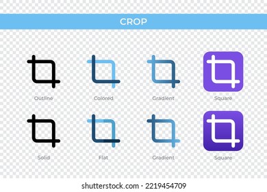 crop icon in different style. crop vector icons designed in outline, solid, colored, gradient, and flat style. Symbol, logo illustration. Vector illustration