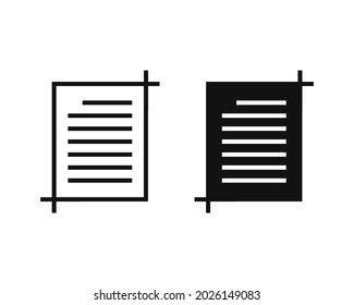Crop icon. File crop symbol. Illustration vector
