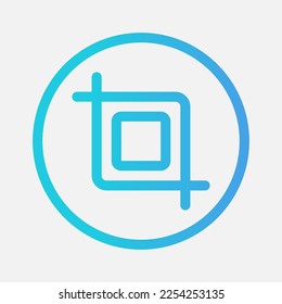 Crop icon in gradient style about camera, use for website mobile app presentation