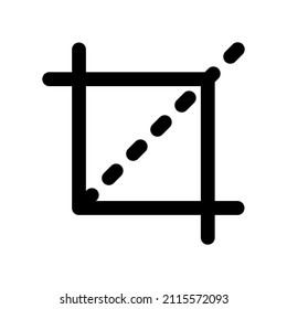 Crop icon isolated on white background