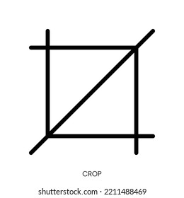 crop icon. Line Art Style Design Isolated On White Background