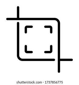 Crop - icon line vector - user interface UI icons