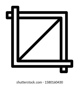 crop icon outline vector design