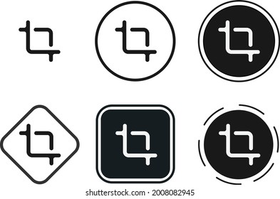 crop icon set. Collection of high quality black outline logo for web site design and mobile dark mode apps. Vector illustration on white background