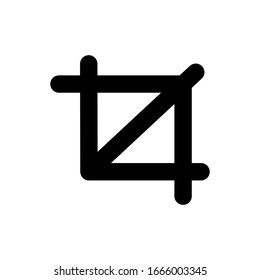 Crop icon. Simple flat logo. Vector illustration.
