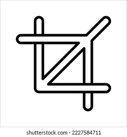 Crop icon. Simple flat crop sign. Vector illustration on white background.