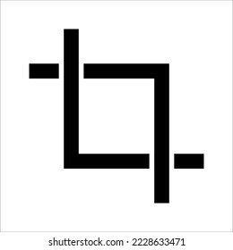 Crop icon. Simple flat crop sign. Vector illustration on white background.