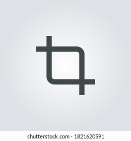 crop Icon. crop symbol isolated on Gradient background. Vector Illustration