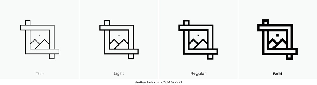 crop icon. Thin, Light Regular And Bold style design isolated on white background