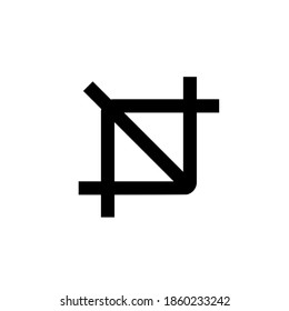 Zuschneiden des Symbols. Schaltfläche Tool zuschneiden. Putzsymbol. Vektorgrafik. EPS10