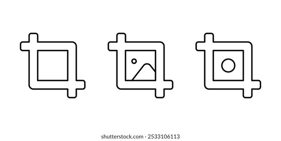 crop icon, crop tool vector Editable Stroke. and Suitable for Web Page, Mobile App, UI, UX. vector
