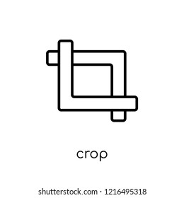 crop icon. Trendy modern flat linear vector crop icon on white background from thin line collection, outline vector illustration