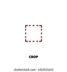 crop icon. crop vector design. sign design. red color