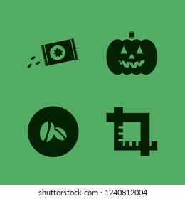 crop icon. crop vector icons set pumpkin, coffee beans, crop and sowing seeds