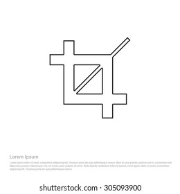 Crop icon - Vector Illustration - Flat pictogram icon