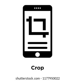 Crop icon vector isolated on white background, logo concept of Crop sign on transparent background, filled black symbol