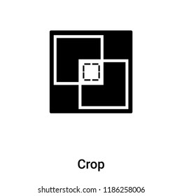 Crop icon vector isolated on white background, logo concept of Crop sign on transparent background, filled black symbol