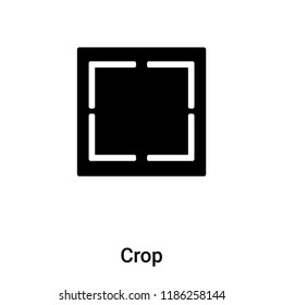 Crop icon vector isolated on white background, logo concept of Crop sign on transparent background, filled black symbol