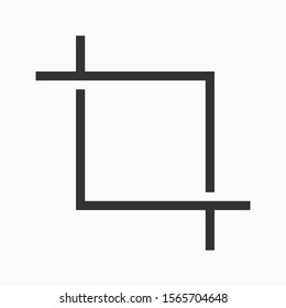 Crop icon vector isolated on white background.