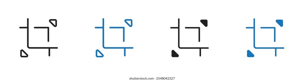 Crop icon Vector set outline