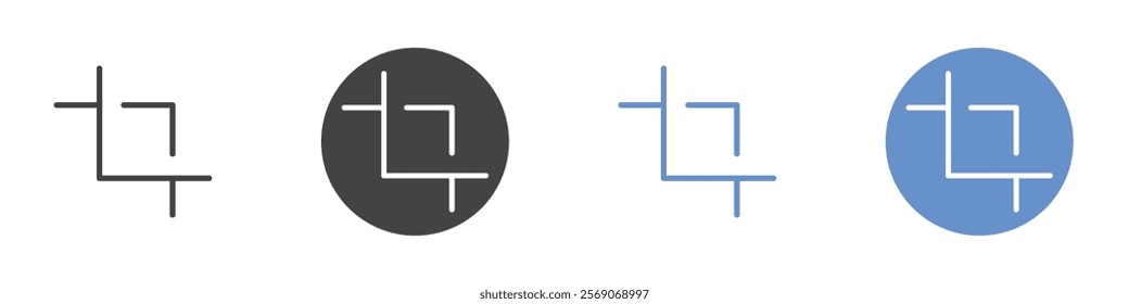 Crop icon vector symbol outline sign