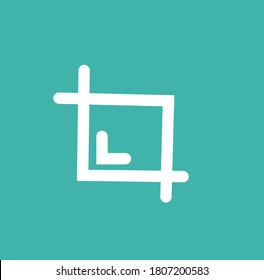 Crop icon vector. Transform screenshot icon isolated of flat style. Vector illustration.