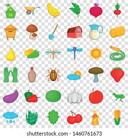 Crop icons set. Cartoon style of 36 crop vector icons for web for any design