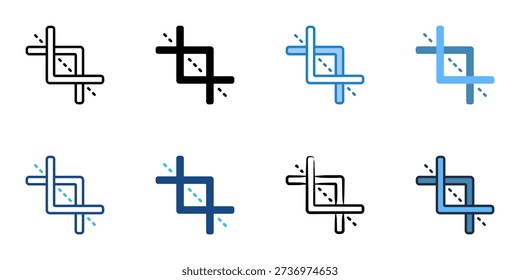 Crop icons set multiple style collection. Editable stroke 
