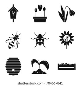Crop icons set. Simple set of 9 crop vector icons for web isolated on white background