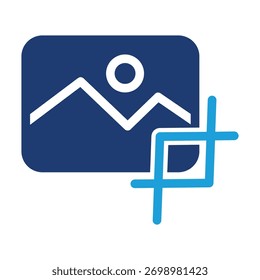 Crop image colored icon vector design good for web or mobile app